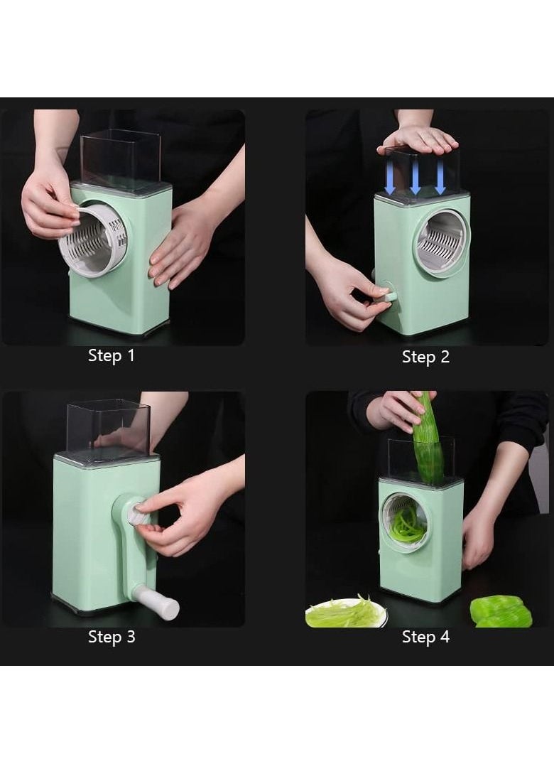 Arabest - Vegetable Grater Veggie Cutter Salad Slicer Veg Shredder Hand Operated Rotating Fruit Carrot Cabbage Potato Slicer Multipurpose Mandoline Make Julienne Strips - Image 1