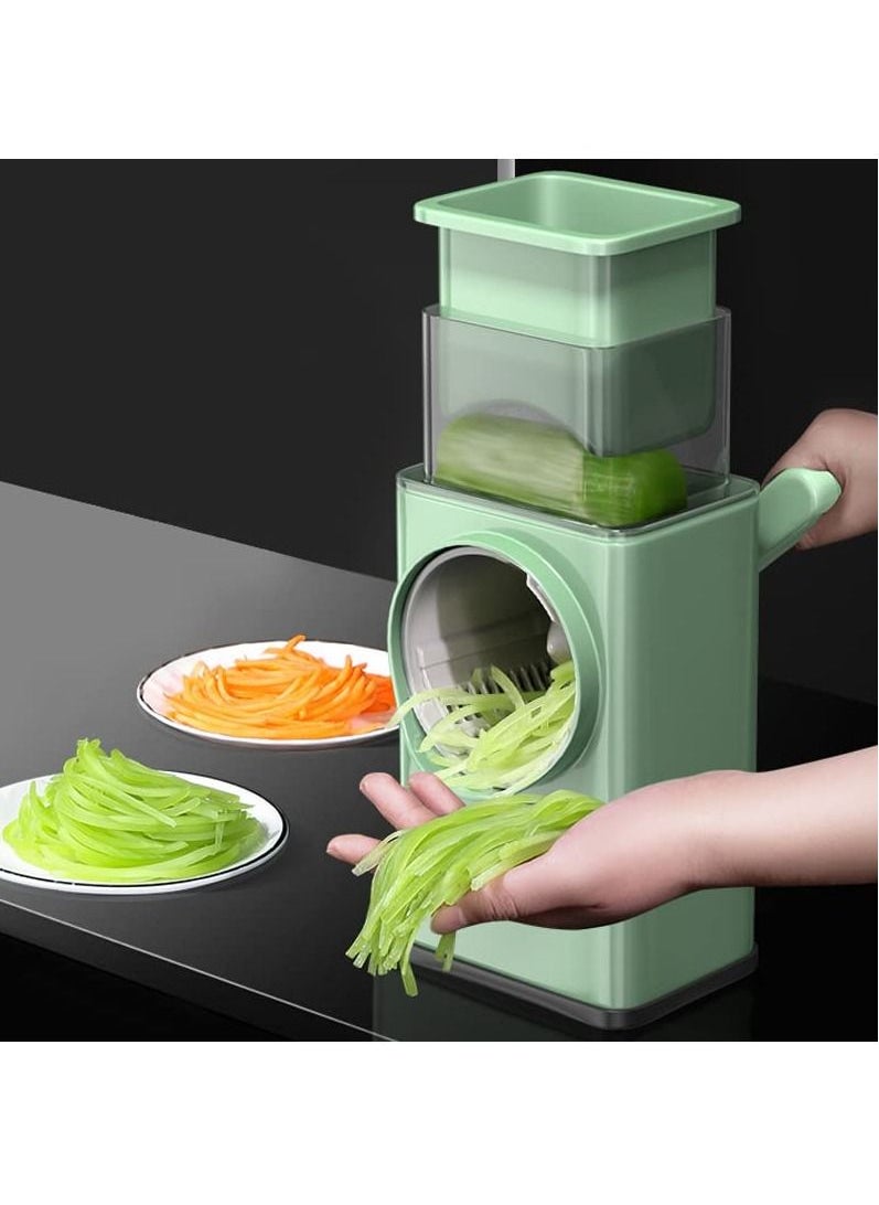 Arabest - Vegetable Grater Veggie Cutter Salad Slicer Veg Shredder Hand Operated Rotating Fruit Carrot Cabbage Potato Slicer Multipurpose Mandoline Make Julienne Strips - Image 1