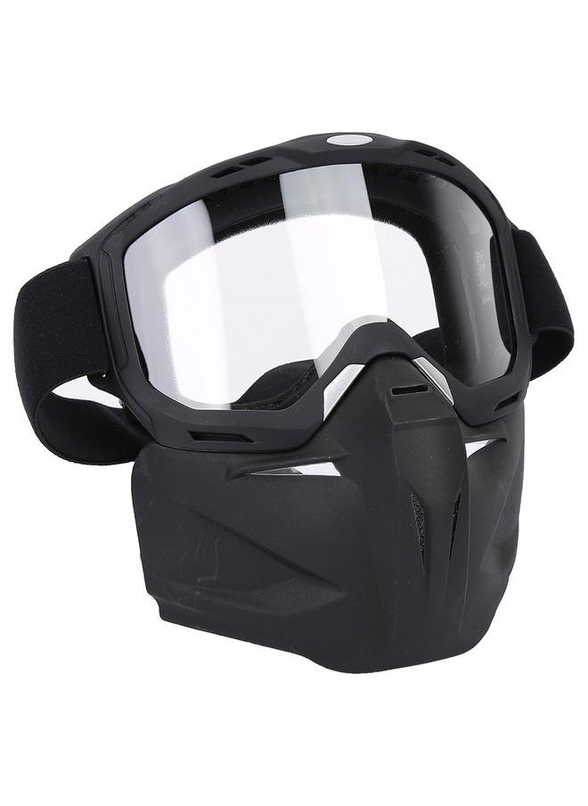Thoraya Outdoor Removable Mask Windproof Sunglasses Cycling Riding Motocross Goggles(Transparent )  - Image 2