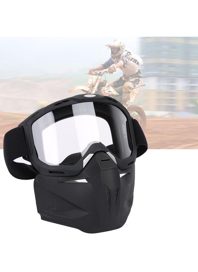 Thoraya Outdoor Removable Mask Windproof Sunglasses Cycling Riding Motocross Goggles(Transparent )  - Image 4