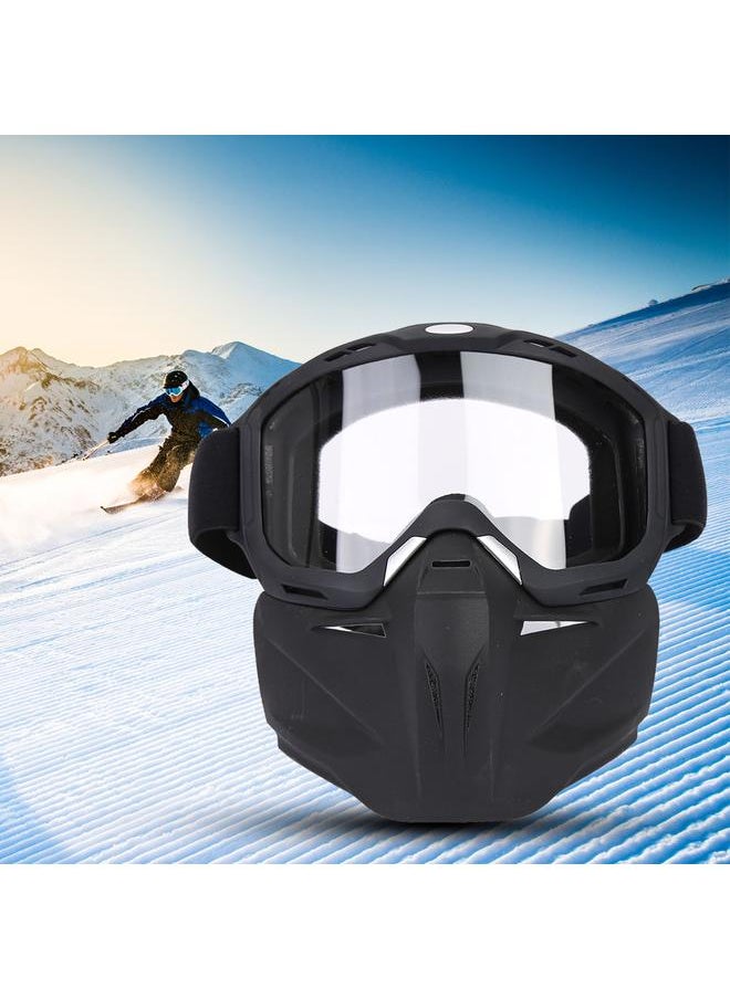 Thoraya Outdoor Removable Mask Windproof Sunglasses Cycling Riding Motocross Goggles(Transparent )  - Image 5