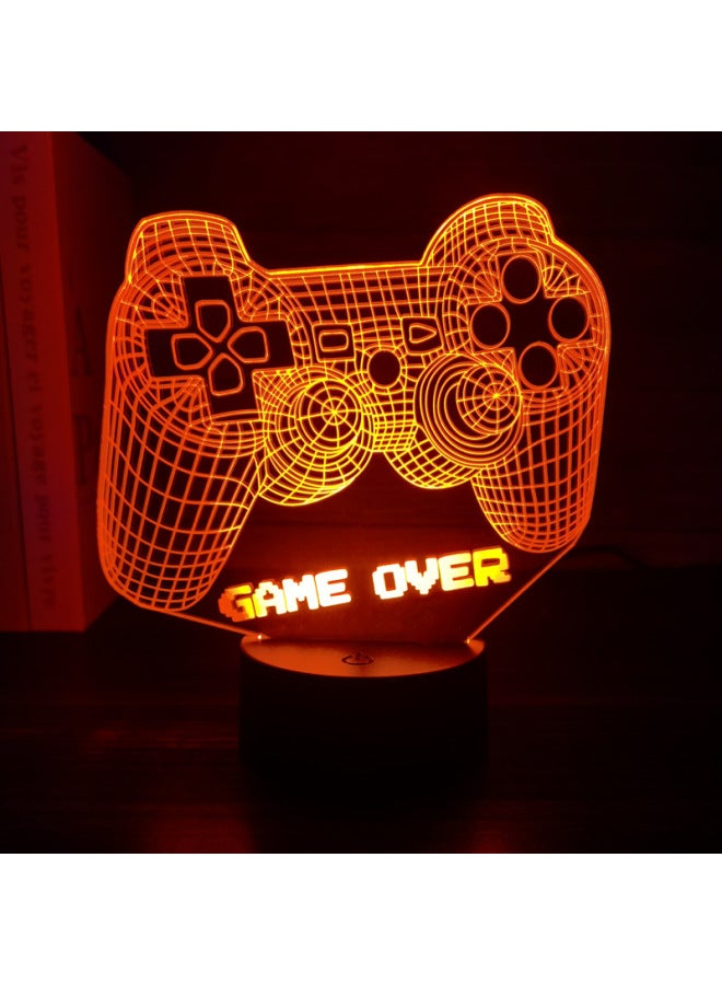 3D Night Light Game Handle Headset Series Creative Atmosphere USB Table Lamp Gift Lamp Gift XBOX-Color:Gamepad -1-Dimensions:Monochrome Warm Light USB - Image 2