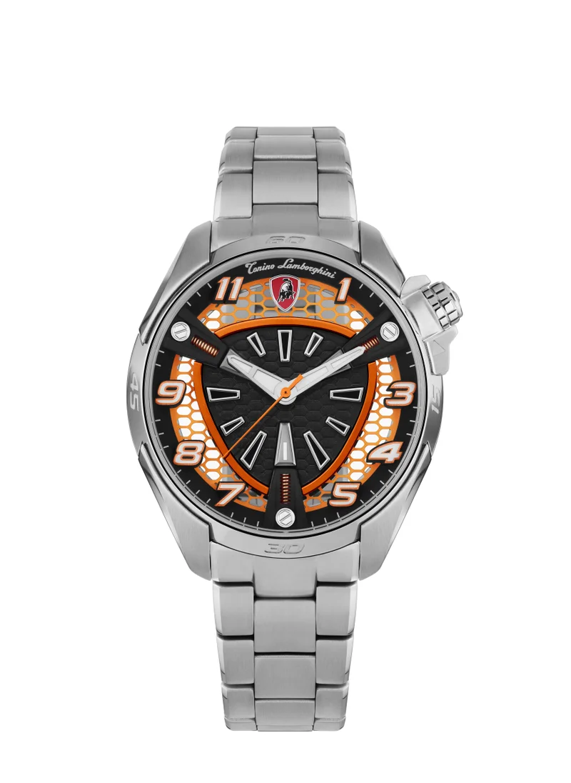 تونينو لامبورجيني TLABSO-SS-B - Tonino Lamborghini SHOCK ABS SS/ORANGE Male Watch