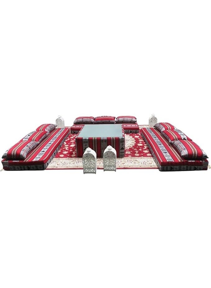 Xboat New Arabic traditional Majlis Floor Sofa Set Arabic Majlis Floor Seating Sofa Set 3> Traditional Design, Spacious Comfort, and Elegant Style at an Affordable Price,Without carpet and with out white lamp - Image 2