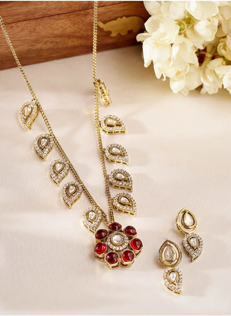 Priyaasi American Diamond Studded Jewellery Set