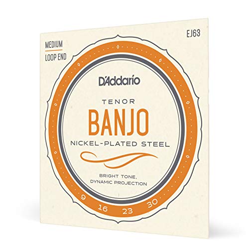 D'Addario Tenor Banjo Strings, Nickel-Plated Steel, EJ63, Medium Gauge 9-30, 5-String Set, Pack of 1 - Image 1