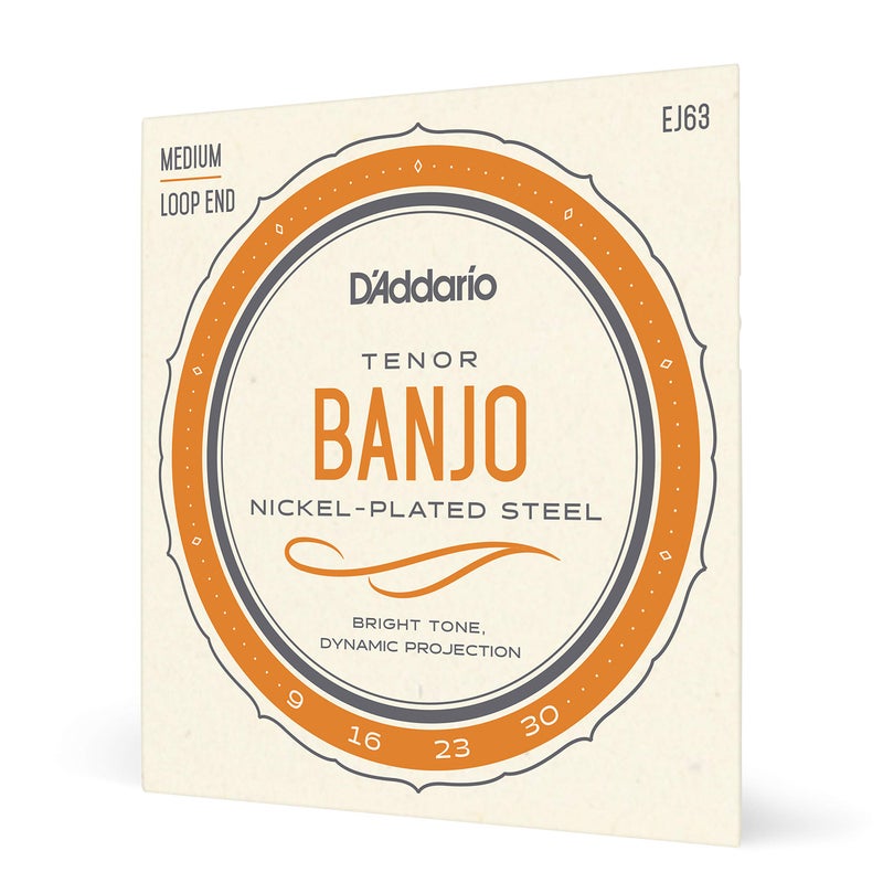 D'Addario Tenor Banjo Strings, Nickel-Plated Steel, EJ63, Medium Gauge 9-30, 5-String Set, Pack of 1 - Image 5