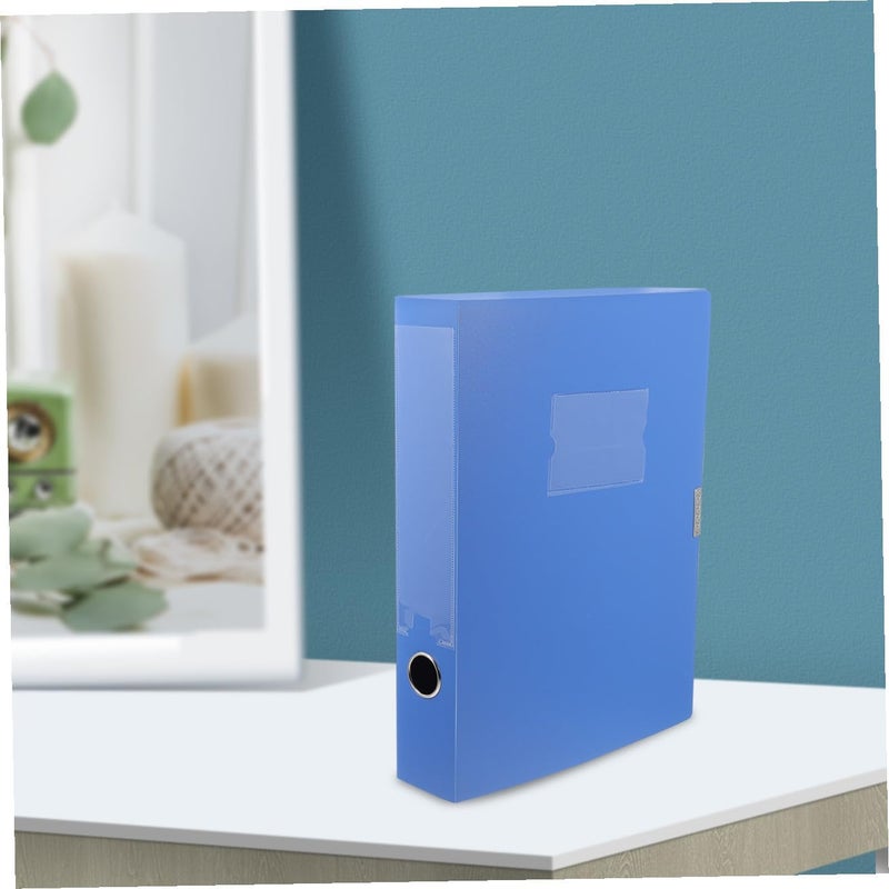 Market mainstream color picks 5pcs Blue Plastic Foldable Document File Boxes 5.5cm Thick Portable Folder Organizers for Office and School Storage Multi-purpose - Image 4