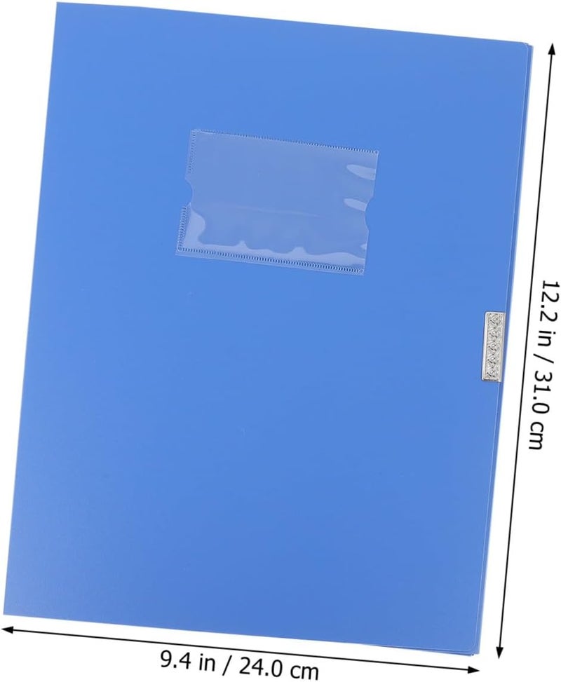 Market mainstream color picks 5pcs Blue Plastic Foldable Document File Boxes 5.5cm Thick Portable Folder Organizers for Office and School Storage Multi-purpose - Image 2