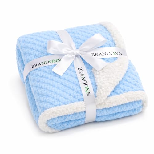 BRANDONN Premium Baby Blanket 100×75 cm – Ultra Soft Flannel Sherpa Newborn Blanket for Winter, AC, Stroller, Crib, Travel (0-12 Months) - Image 1