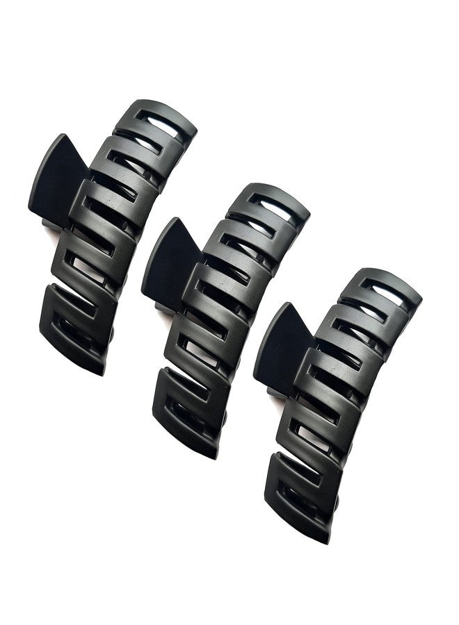 BIRDWARE big size hair clips clutcher for women claws for girls Imported Rubber Acrylic Material Stone Butterfly Hair Clips For Women | Hair Clutchers (Rectanguler Black) - Image 1