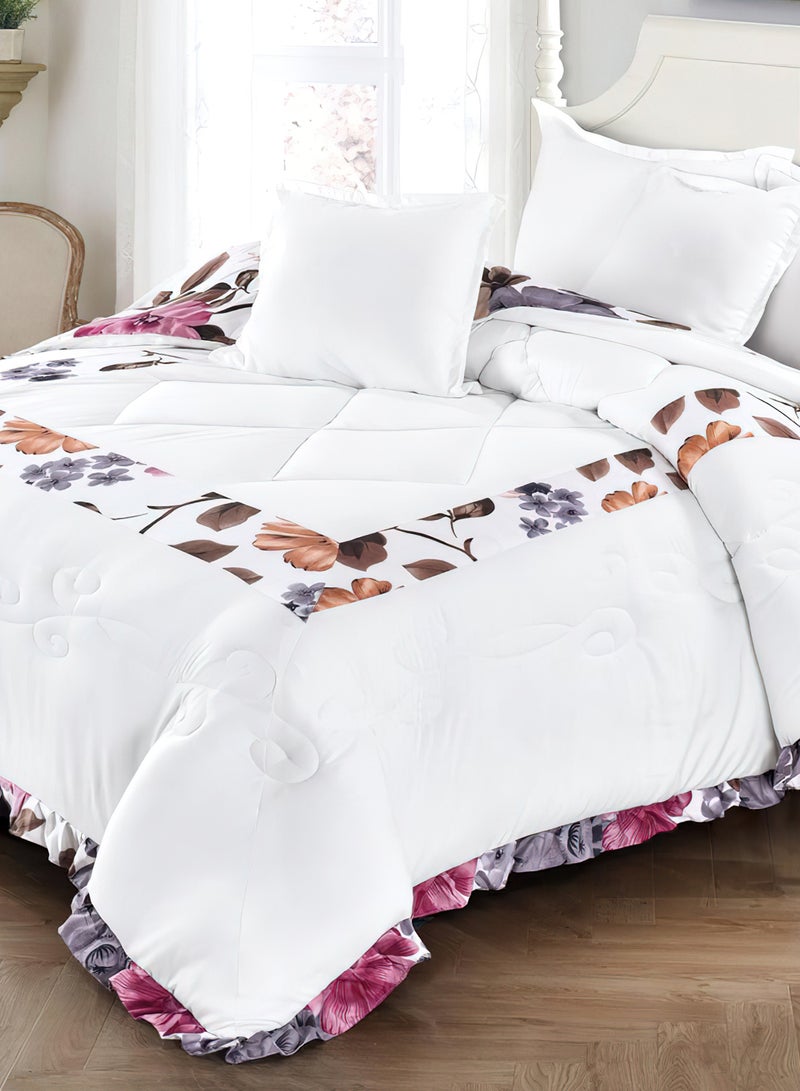 مينج لي مفرش سرير أنيق مقاس مفرد 4 قطع، يتضمن لحاف و ملاءة سرير وغطاء وسادة نوم و غطاء وسادة ديكور، لحاف خفيف الوزن ويستخدم على الاتجاهين، مناسب لجميع الفصول - Image 4