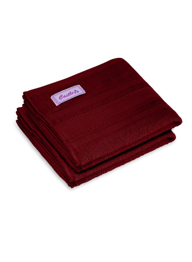 BYFT Home Castle (Maroon) Premium Cotton Hand Towel (50 X 90 Cm-Set Of 2) Highly Absorbent, High Quality Bath Linen With Diamond Dobby 550 Gsm - Image 3