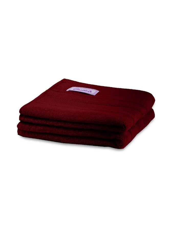 BYFT Home Castle (Maroon) Premium Cotton Hand Towel (50 X 90 Cm-Set Of 2) Highly Absorbent, High Quality Bath Linen With Diamond Dobby 550 Gsm - Image 4