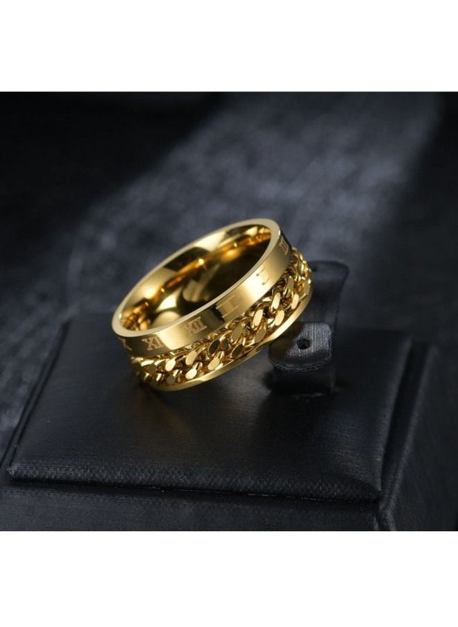 5esha - Unisex Roman Numeral Titanium Ring - Image 1