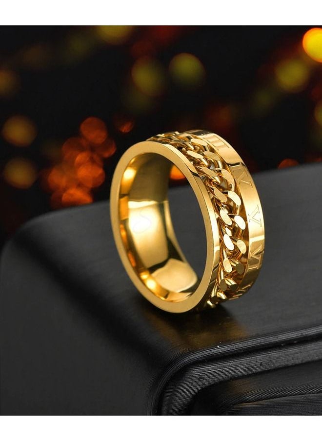 5esha - Unisex Roman Numeral Titanium Ring - Image 1