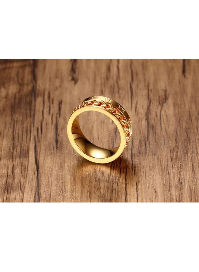 5esha - Unisex Roman Numeral Titanium Ring - Image 1