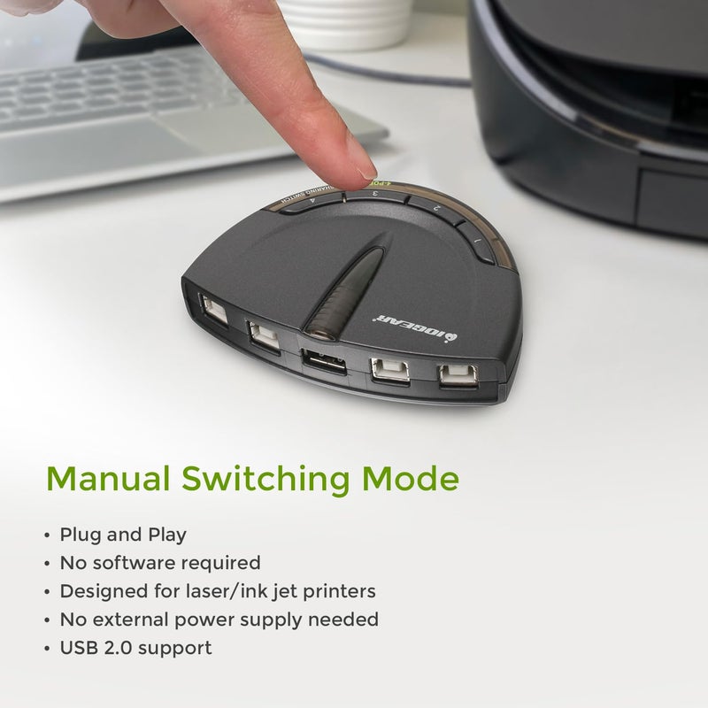 IOGEAR 4-Port USB 2.0 Automatic Printer Switch, GUB431 - Image 5