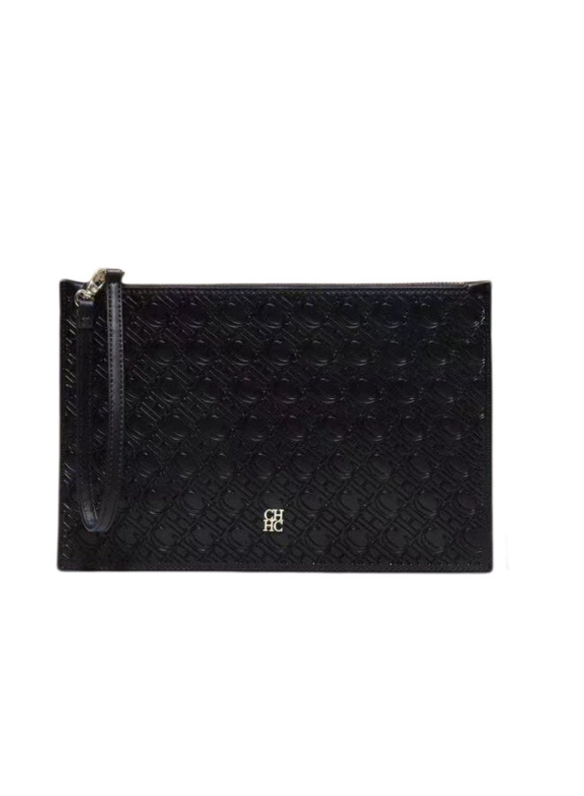 CAROLINA HERRERA Women's Premium Business Clutch - Embossed Letter, Sturdy Zipper & Adjustable Wrist Strap - Image 2