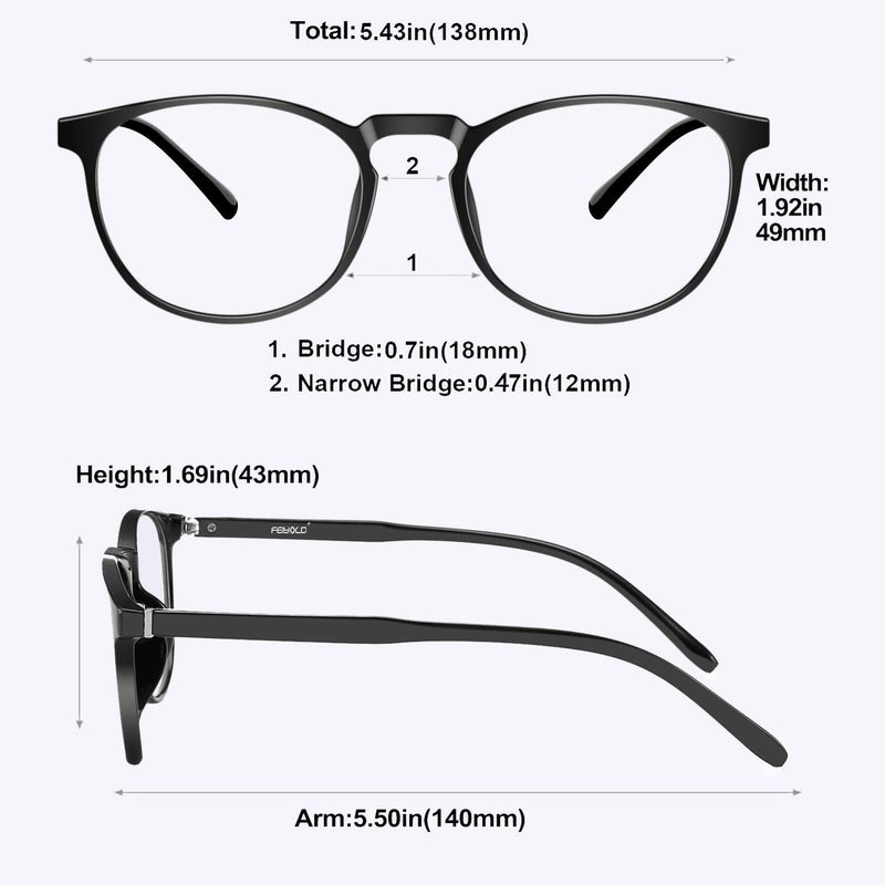 FEIYOLD Dust tight seal Blue Light Blocking Glasses Women/Men,Retro Round Anti Eyestrain Computer Gaming Glasses(2Pack) Upgraded general material - Image 5