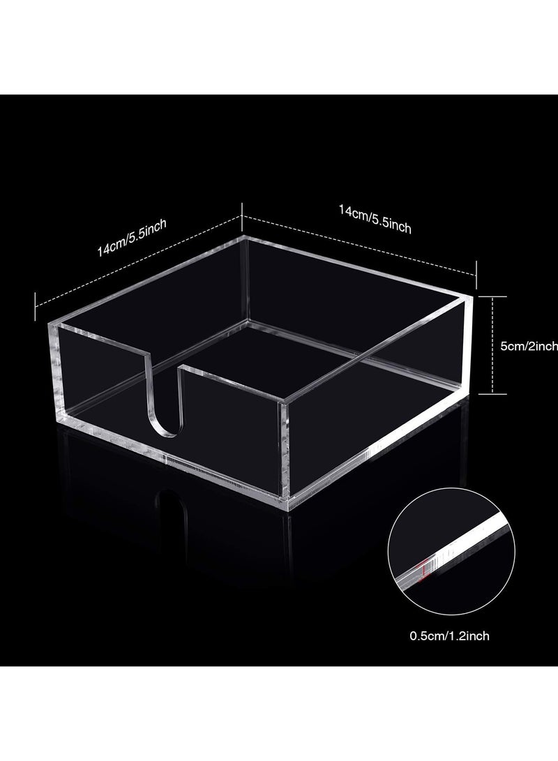 TPGP 2 Pieces Acrylic Cocktail Napkin Holder, Clear Napkin Holder Square Rectangle Napkin Holder for Lunch Dinner Guest, Kitchen, Bathroom, Restaurant, Office, 5 mm Thickness (5.5 x 5.5 Inch) - Image 2