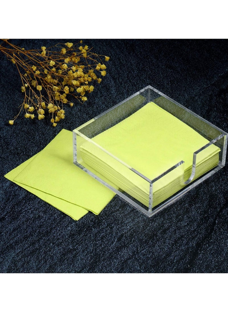 TPGP 2 Pieces Acrylic Cocktail Napkin Holder, Clear Napkin Holder Square Rectangle Napkin Holder for Lunch Dinner Guest, Kitchen, Bathroom, Restaurant, Office, 5 mm Thickness (5.5 x 5.5 Inch) - Image 4