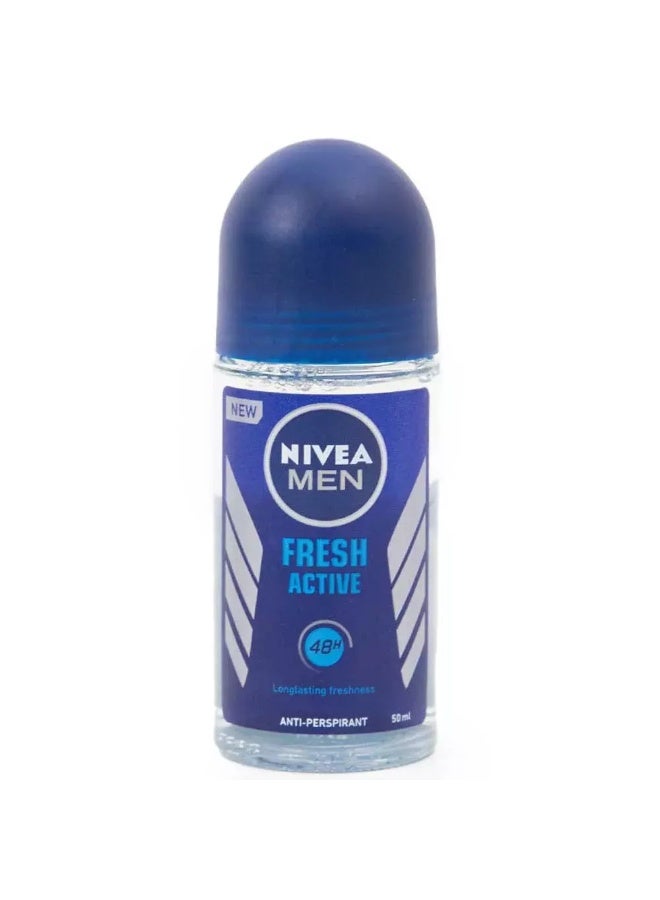 Nivea Men Fresh Active, Antiperspirant For Men, Fresh Scent, Roll-On 50Ml - Image 1