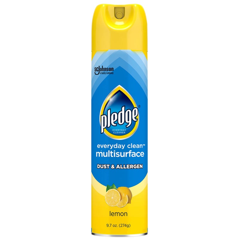 Pledge Everyday Clean Multi Surface Cleaner Aerosol, Dust & Allergen, Lemon, 9.7 oz (Pack of 1) - Image 1