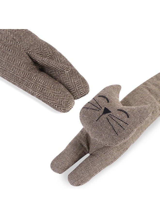 CERAYOU Cat Fabric Under Door Draft Stopper, 3LB Heavy Duty Decorative Soundproof Door Draft Blocker, 34 Inch Animal Energy Saving Draft Guard, Smiley - Image 5