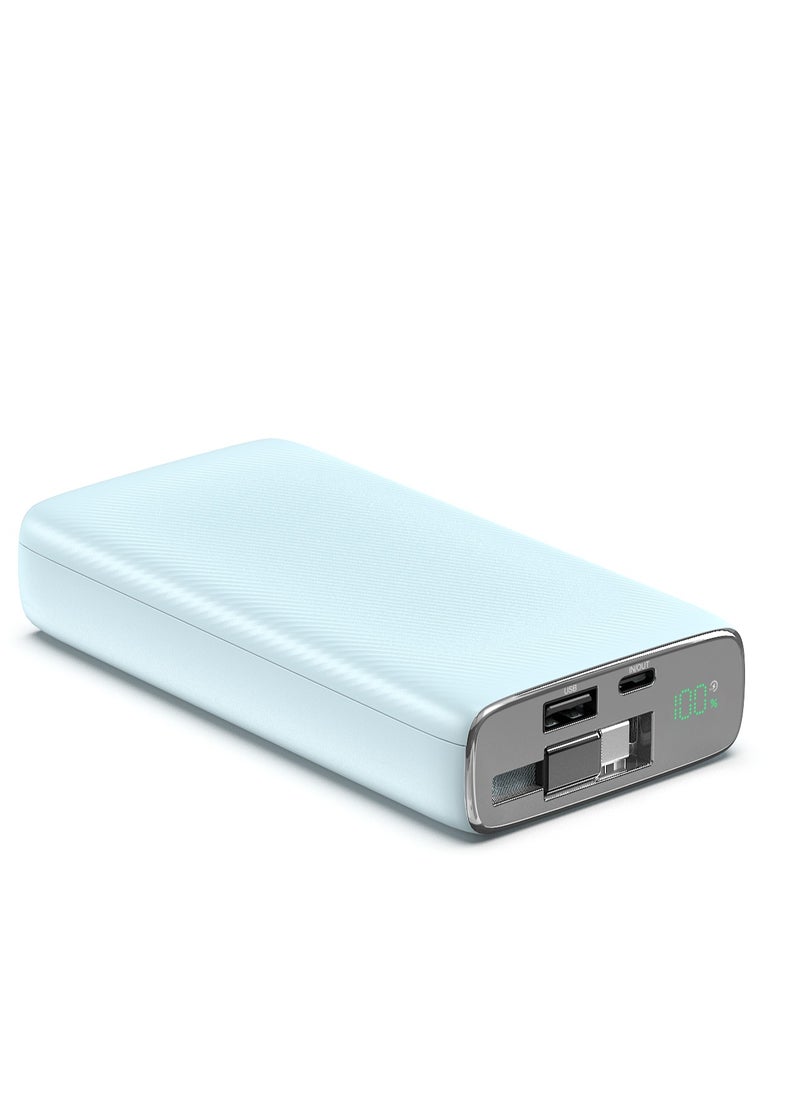 GRABIT - GPS-2035E Power Bank 20,000mAh 35W PD Power Station Fast & Reliable, Charge laptops, iPads, and smartphones with 35W PD fast charging and a 20,000mAh capacity. Features USB-A & USB-C ports, digital power indicator, and over-current protection. Includes built-in USB-C to USB-C cable. Compatible with MacBooks, iPads, Samsung, OnePlus, Xiaomi, Huawei, Google Pixel, iPhone, and more. Ideal for work, travel, and daily use. - Image 1