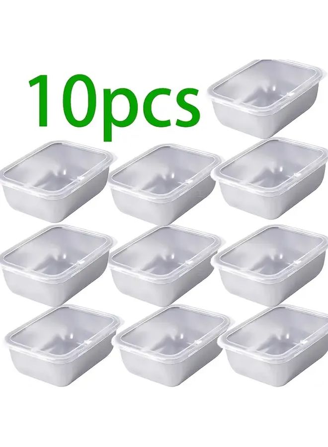 10 Piece Set Stainless Steel Lunch Box Food Storage Containers Dishwasher Freezer Safe - Image 1