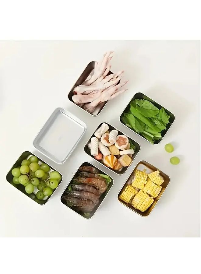 10 Piece Set Stainless Steel Lunch Box Food Storage Containers Dishwasher Freezer Safe - Image 4