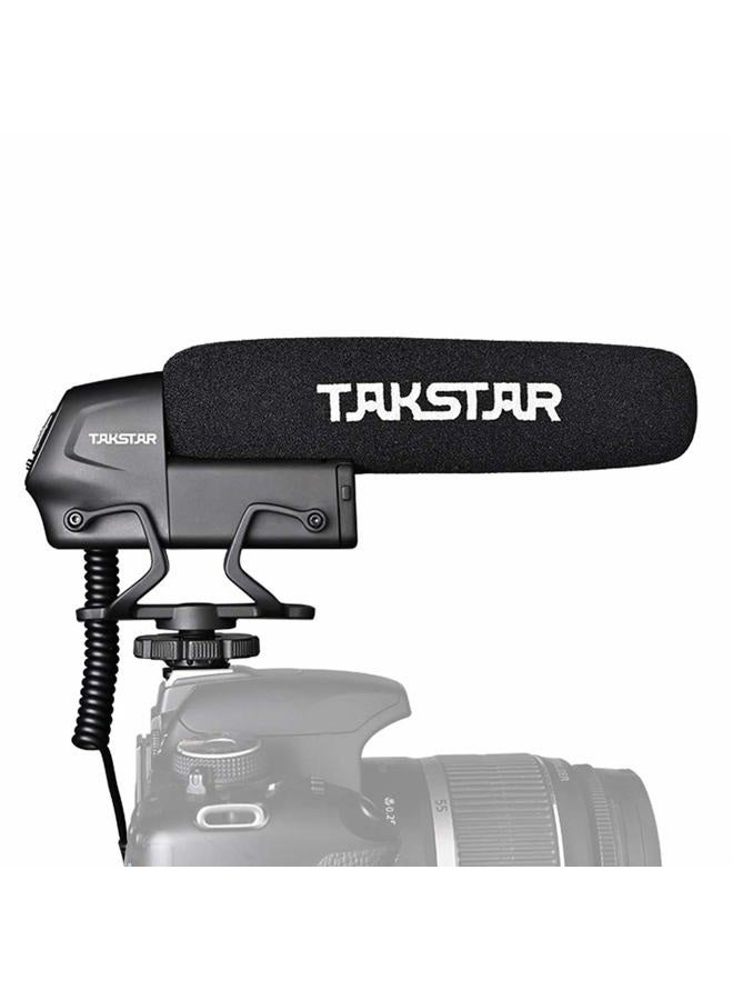 TAKSTAR ميكروفون مكثف للمقابلات SGC-600 مع توصيل 3.5 مم مع واقي رياح وقاعدة باردة متوافقة مع كاميرات كانون ونيكون وسوني DSLR وكاميرات الفيديو - Image 1