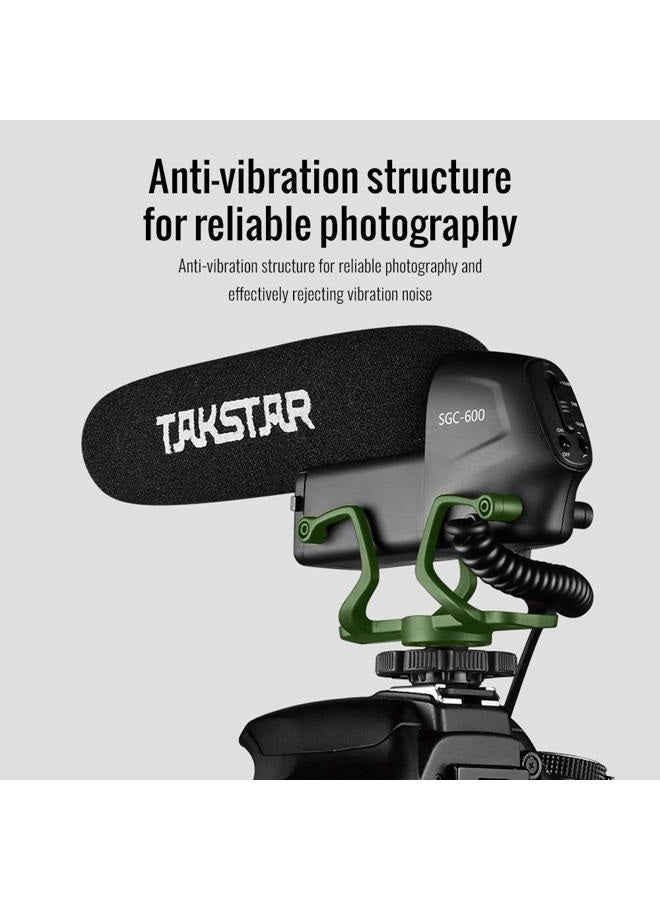 TAKSTAR ميكروفون مكثف للمقابلات SGC-600 مع توصيل 3.5 مم مع واقي رياح وقاعدة باردة متوافقة مع كاميرات كانون ونيكون وسوني DSLR وكاميرات الفيديو - Image 2