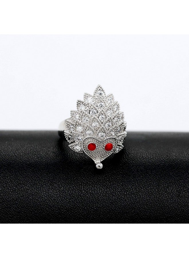 Uloveido Fashion Cubi Ziconia Animal Hedgehog Ring Wedding Accessories Party Prom Anniversary Rings For Women Wife (Size 8) Y347 - Image 3