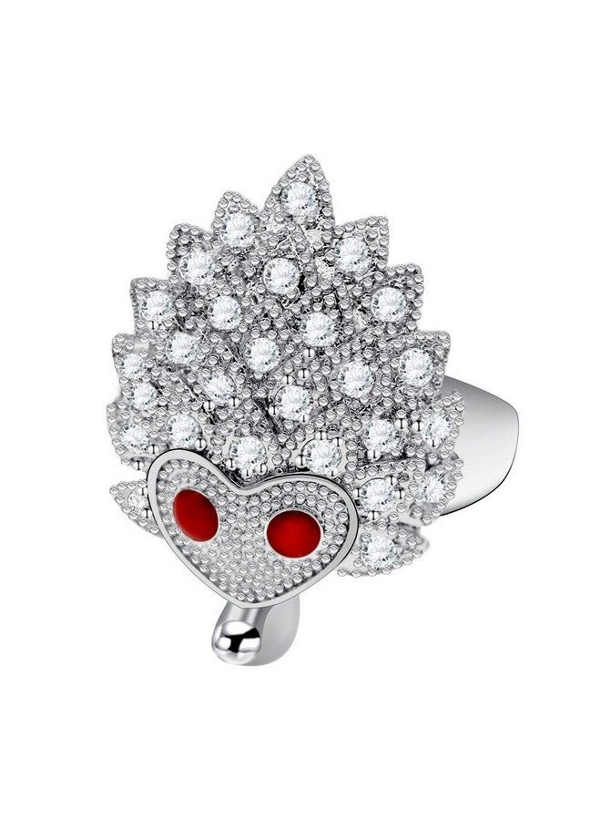 Uloveido Fashion Cubi Ziconia Animal Hedgehog Ring Wedding Accessories Party Prom Anniversary Rings For Women Wife (Size 8) Y347 - Image 1