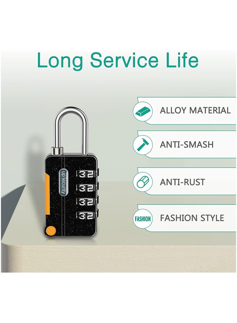 2 Pcs Luggage Password Padlock Resettable Gym Locks Combination Padlock Multipurpose Security Lock for School Gate Backpacks Cabinets Black Grey - Image 4