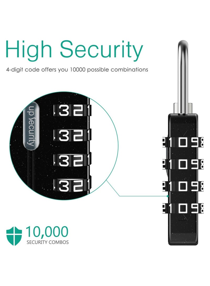 2 Pcs Luggage Password Padlock Resettable Gym Locks Combination Padlock Multipurpose Security Lock for School Gate Backpacks Cabinets Black Grey - Image 5