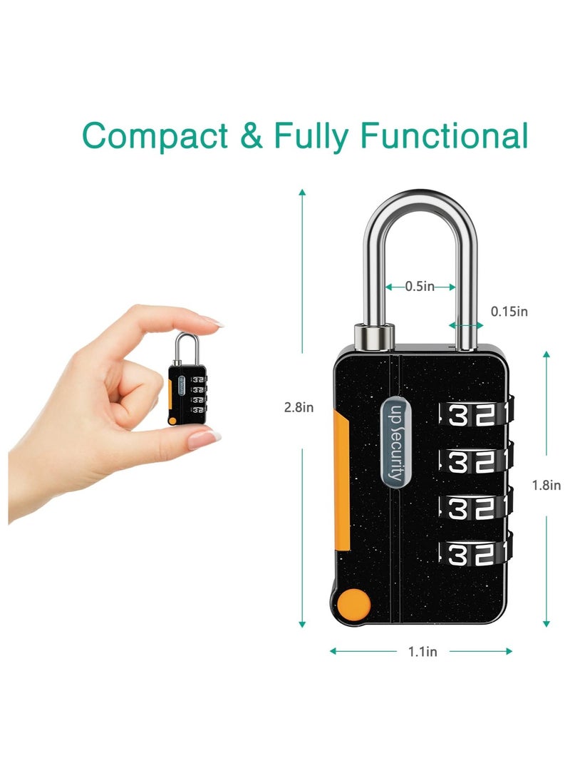 2 Pcs Luggage Password Padlock Resettable Gym Locks Combination Padlock Multipurpose Security Lock for School Gate Backpacks Cabinets Black Grey - Image 2
