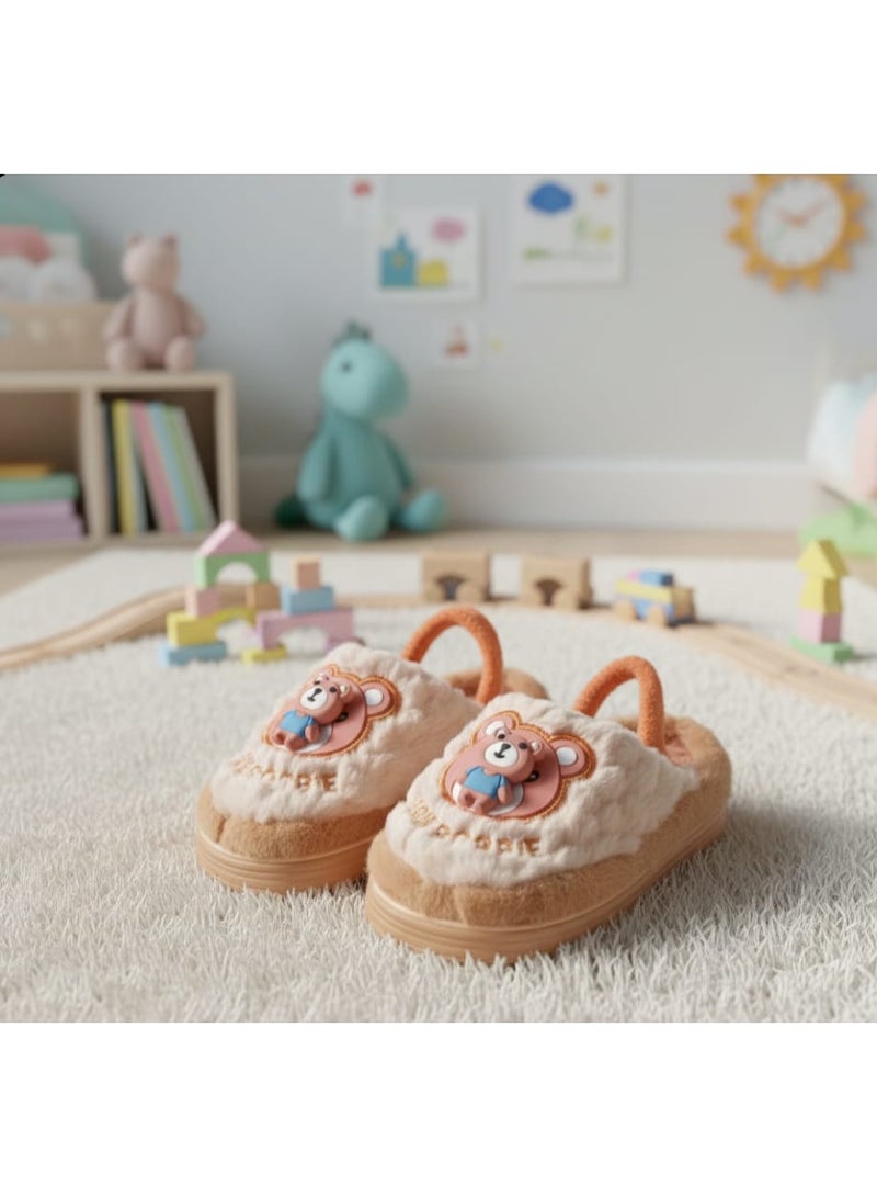 Cute Faux Fur Slippers for Kids – Comfortable, Warm, and Safe for Indoor Use - Size 24-25 - Image 1