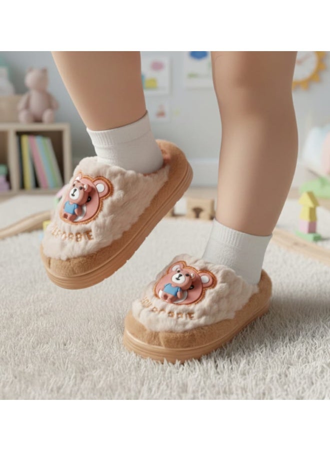 Cute Faux Fur Slippers for Kids – Comfortable, Warm, and Safe for Indoor Use - Size 24-25 - Image 2