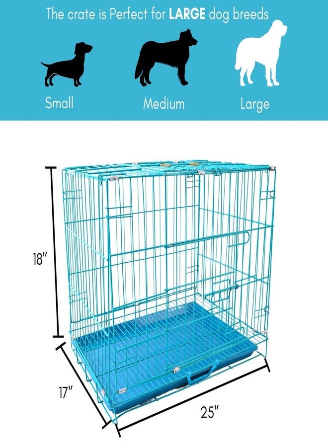 D&C PAWS قفص معدني قابل للطي للكلاب من دي آند سي باوز - باب واحد - قفص مطلي بمسحوق الطلاء مع صينية قابلة للإزالة وواقي للكف - Image 5