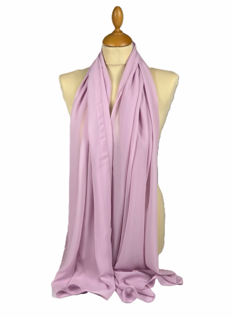 Perfectory PERFECTORY Women Lightweight Solid Chiffon Hijab Shawl Soft Premium Abaya Shawl Wrap Scarves, Long Bridal Hijab Scarf- Lavender Blush  - Image 3