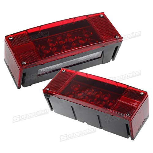prolineppi Left+Right/over 12 LED super diodes for each light/AUTO 2PCS 12V LED Submersible Low Profile Rectangular Trailer Lights, Tail Stop Turn Running Lights Kit, Sealed for Boat Truck Marine - Image 2