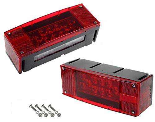 prolineppi Left+Right/over 12 LED super diodes for each light/AUTO 2PCS 12V LED Submersible Low Profile Rectangular Trailer Lights, Tail Stop Turn Running Lights Kit, Sealed for Boat Truck Marine - Image 4