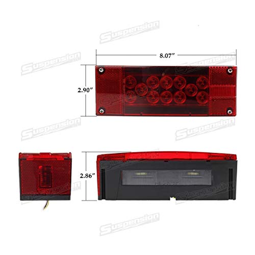 prolineppi Left+Right/over 12 LED super diodes for each light/AUTO 2PCS 12V LED Submersible Low Profile Rectangular Trailer Lights, Tail Stop Turn Running Lights Kit, Sealed for Boat Truck Marine - Image 3
