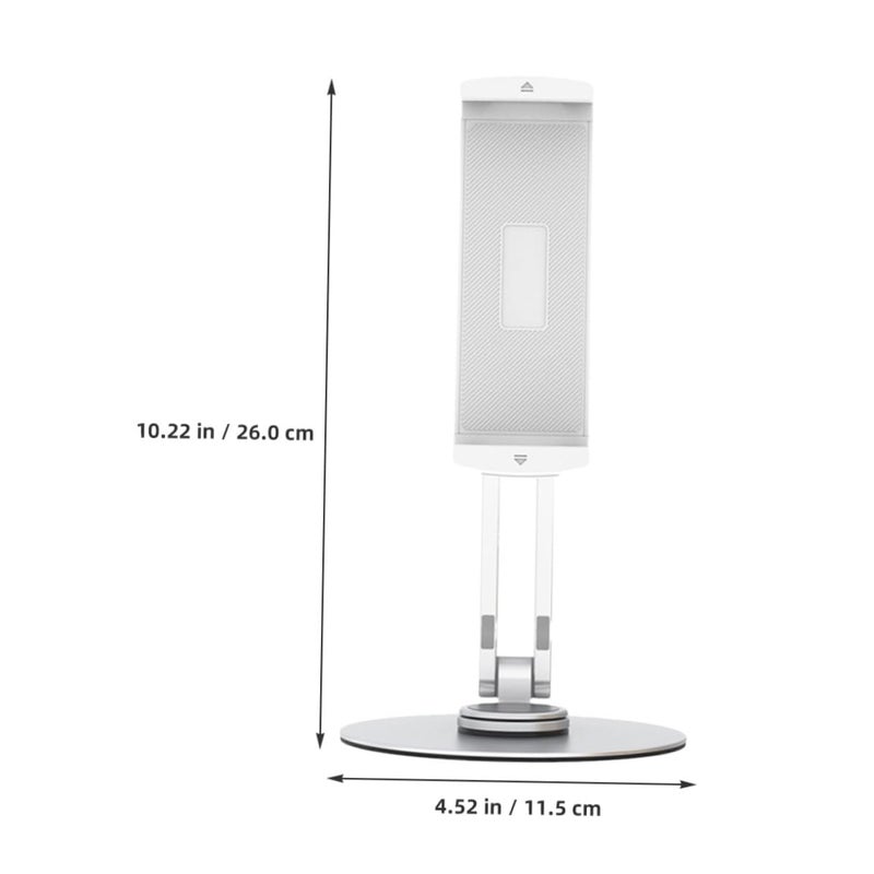 Aluminum Alloy Adjustable Tablet Holder Foldable Portable Stand Compatible with T650 Clamp Silver - Image 3