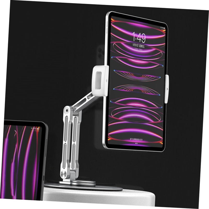 Aluminum Alloy Adjustable Tablet Holder Foldable Portable Stand Compatible with T650 Clamp Silver - Image 4