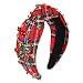 MOLOCH Christmas Headband for Women Christmas Red Plaid Knotted Headband Jeweled Crystal Xmas Head Band Xmas Decorations Gifts - Image 2