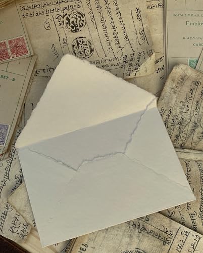 Wanderings Handmade CreamIvory Deckle Edge Envelope 625 x 925 Package of 25 for Announcements Wedding Invitations Greeting Cards Crafts Thick 150 GSM - Image 3